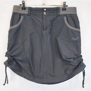 Kuhl Durango Hiking Skort Skirt Women’s 8 Grey Gathered Sides Outdoor Gorpcore